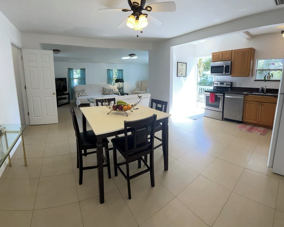 Kitchen open space with living room