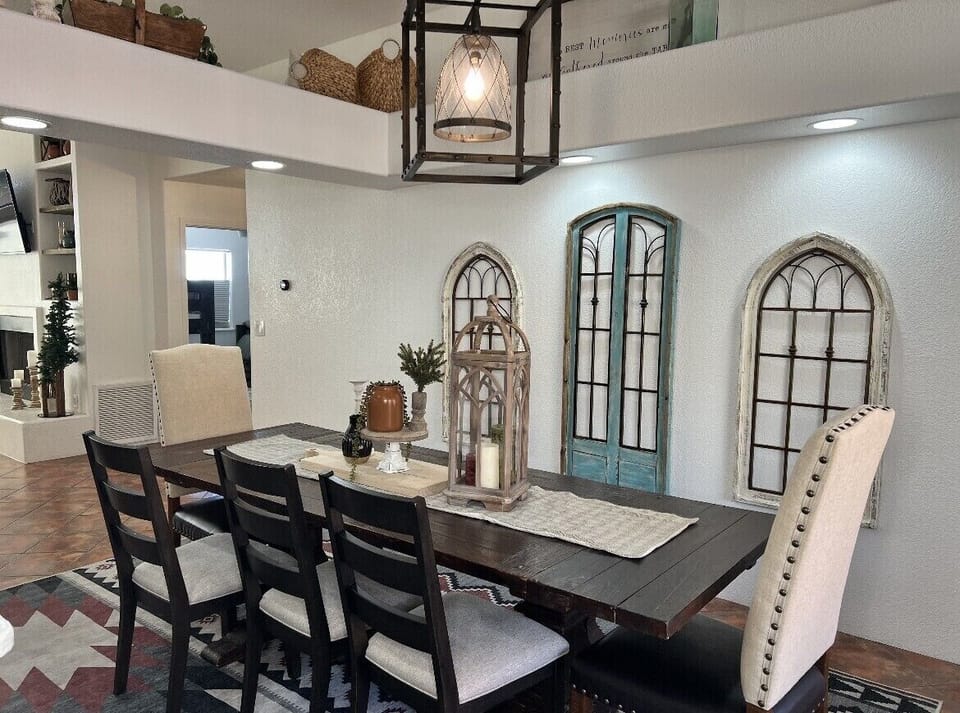 Expansive dining table for friends and family to gather