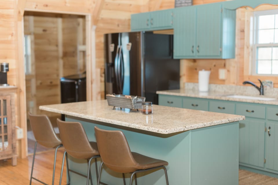 Kitchen Island with three chairs