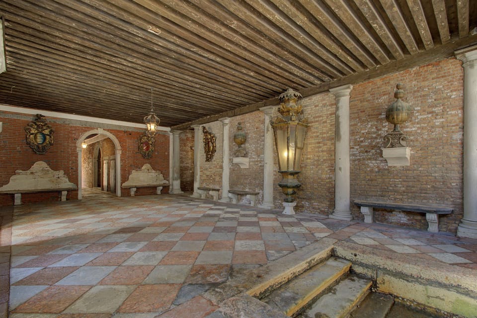 downstairs, water door, common area