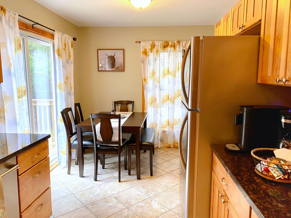 Kitchen with entry to the deck 