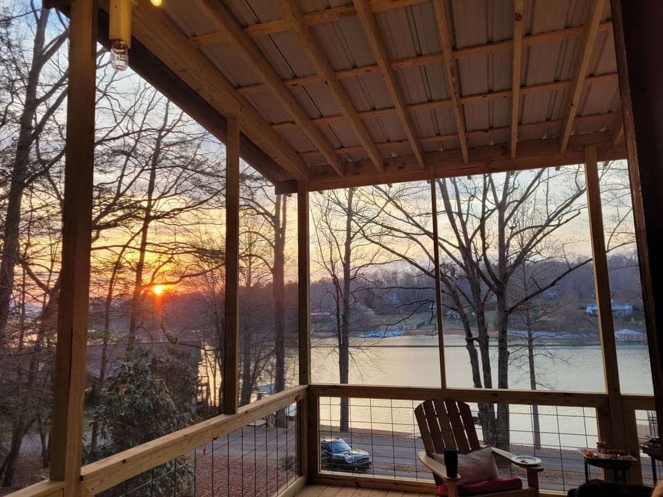 Sunset on the screen porch.