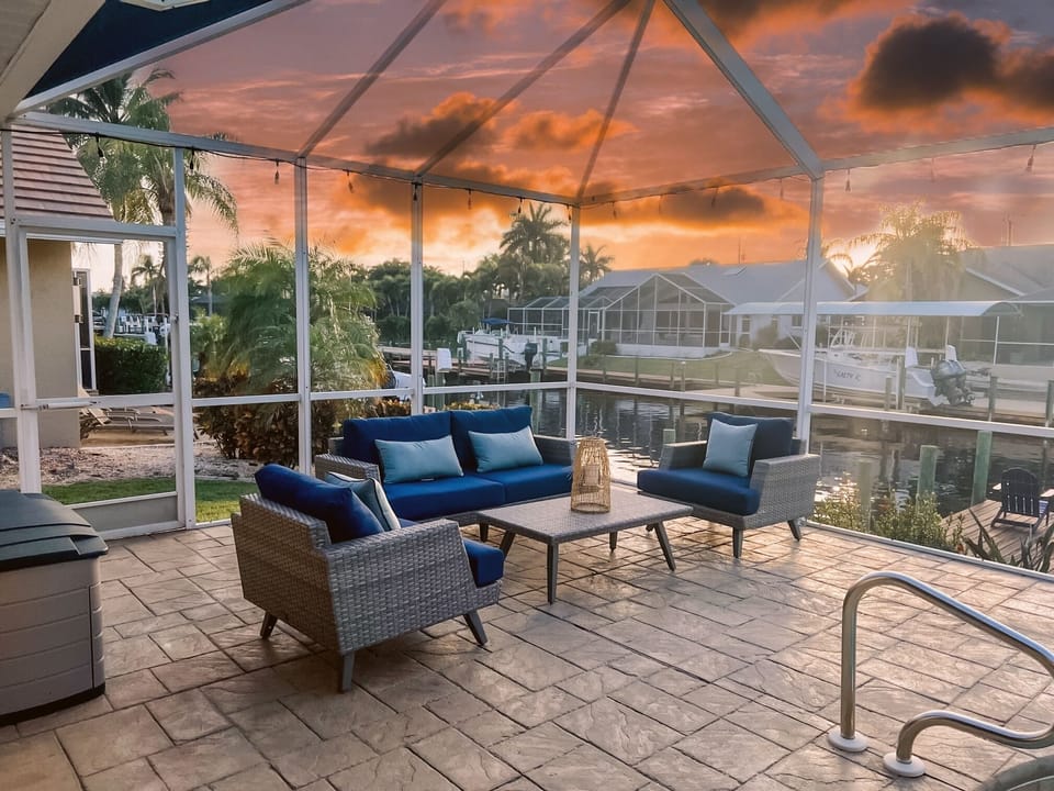 Epic sunsets from the dock, Lanai, and bar area