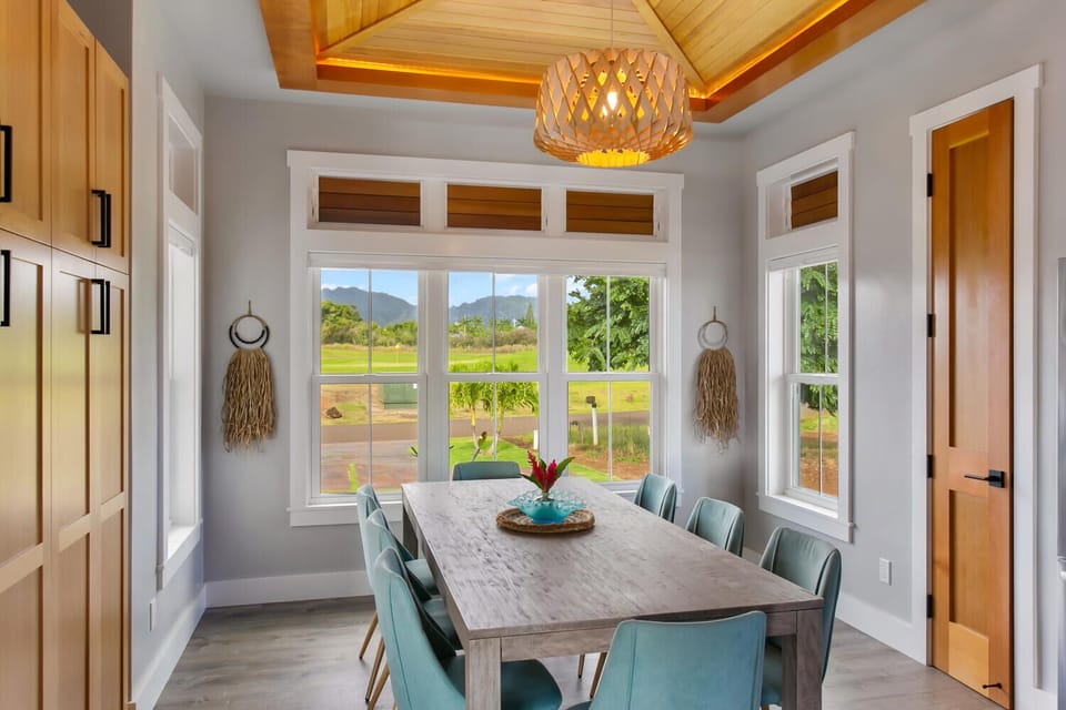 Dining area with seating for  8