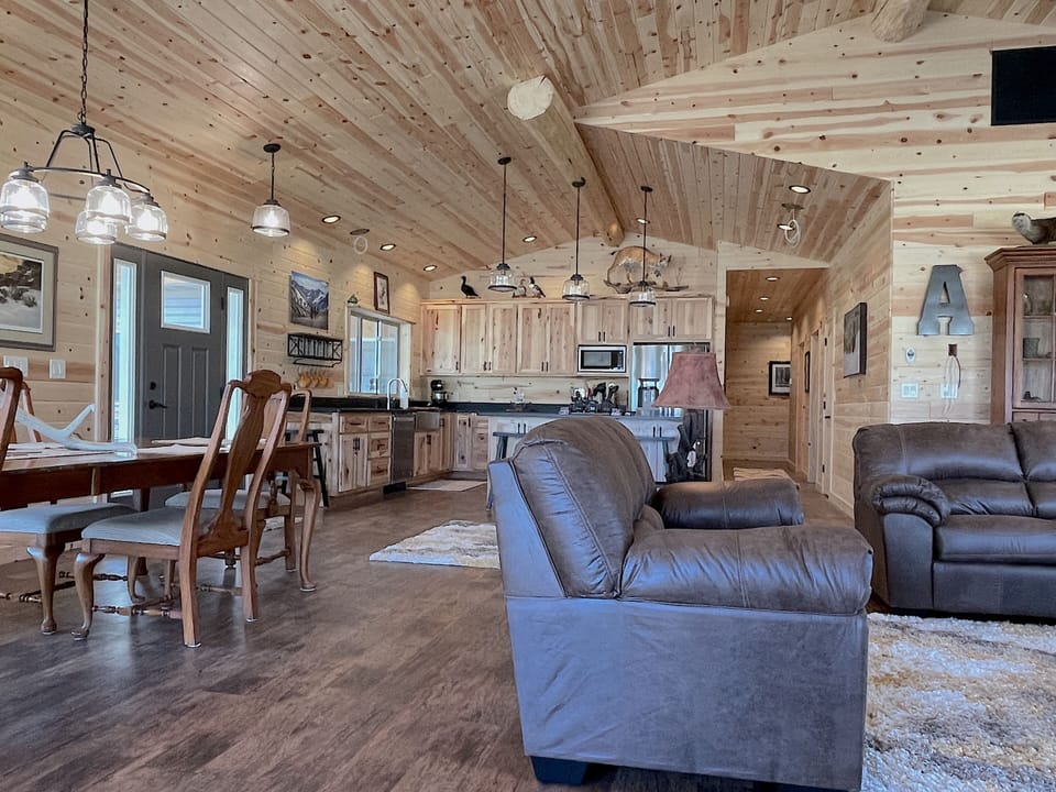 This family home has warm and open spaces for everyone to gather together.