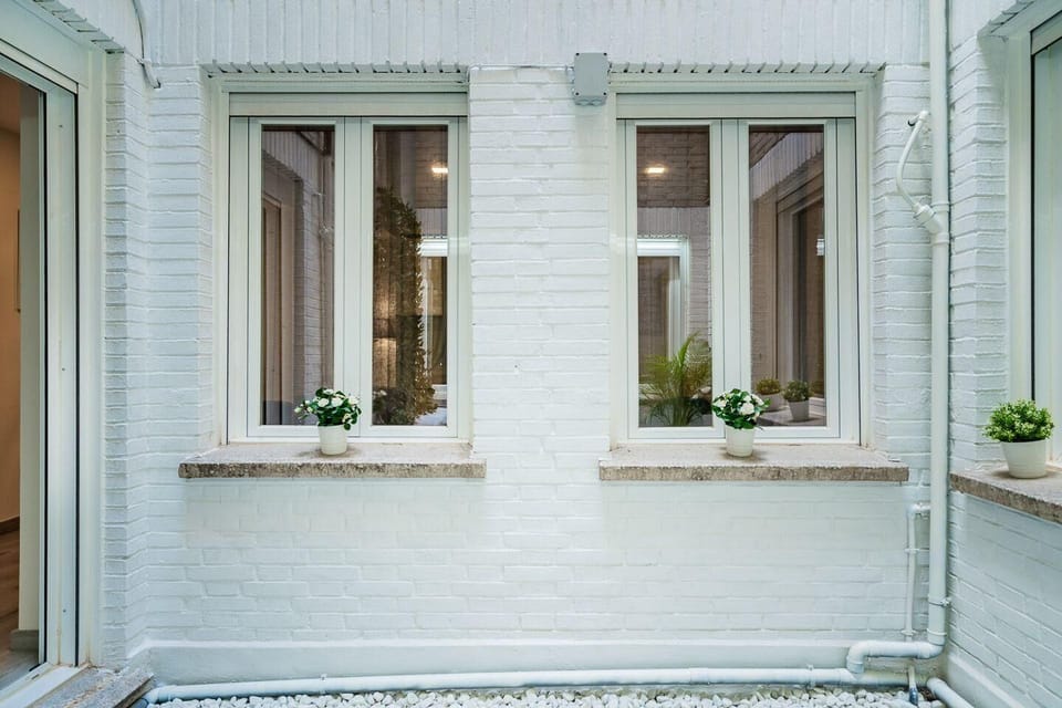 External view of the building. Private courtyard