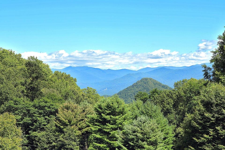 Summer Views of Great Smoky Mountains National Park from The Hive Lodge Upper Level.