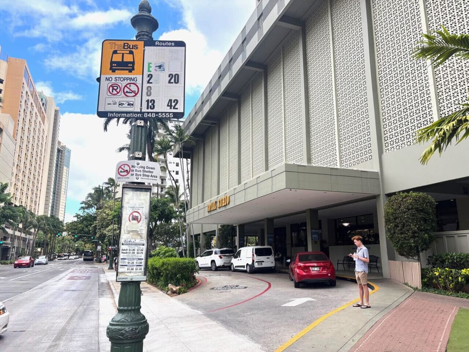 Bus stop in front of Royal Kuhio