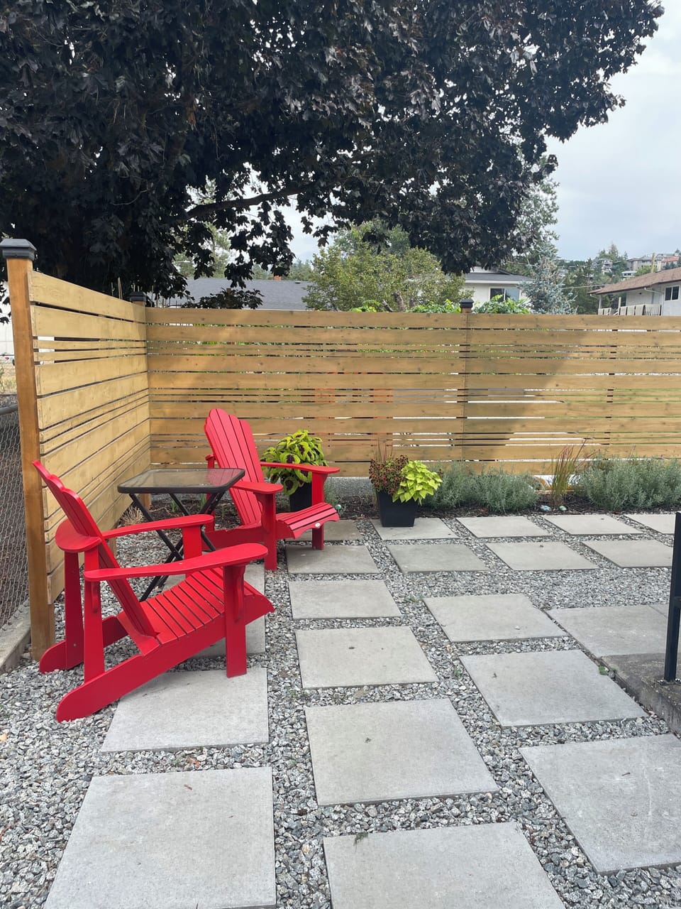 Private outdoor seating area.