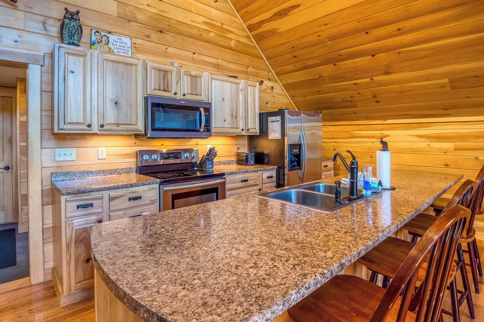 Fully applianced kitchen with ample counter space