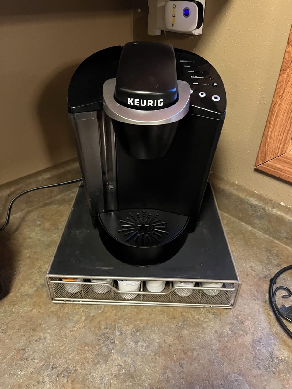 Keurig Coffee Maker. We supply the pods. 
