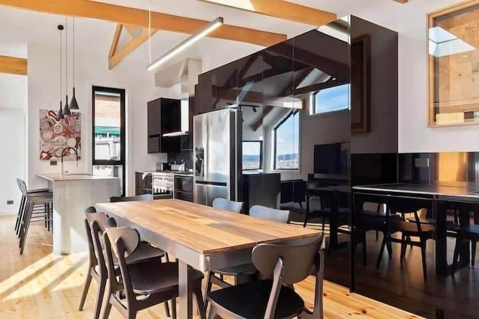 Newly renovated kitchen with all the modern appliances including large European oven, dishwasher and coffee machine.