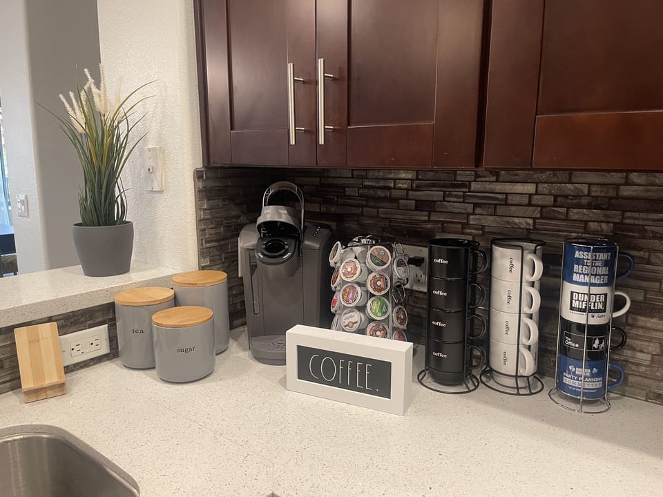 Keurug coffee machine & coffee provided