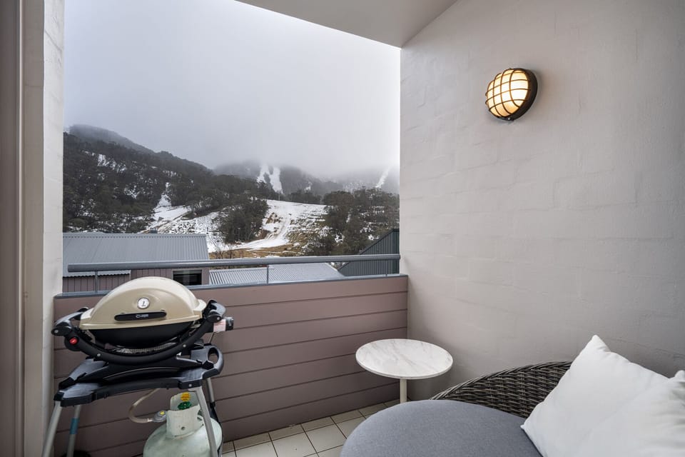 Balcony with a BBQ and great views.
