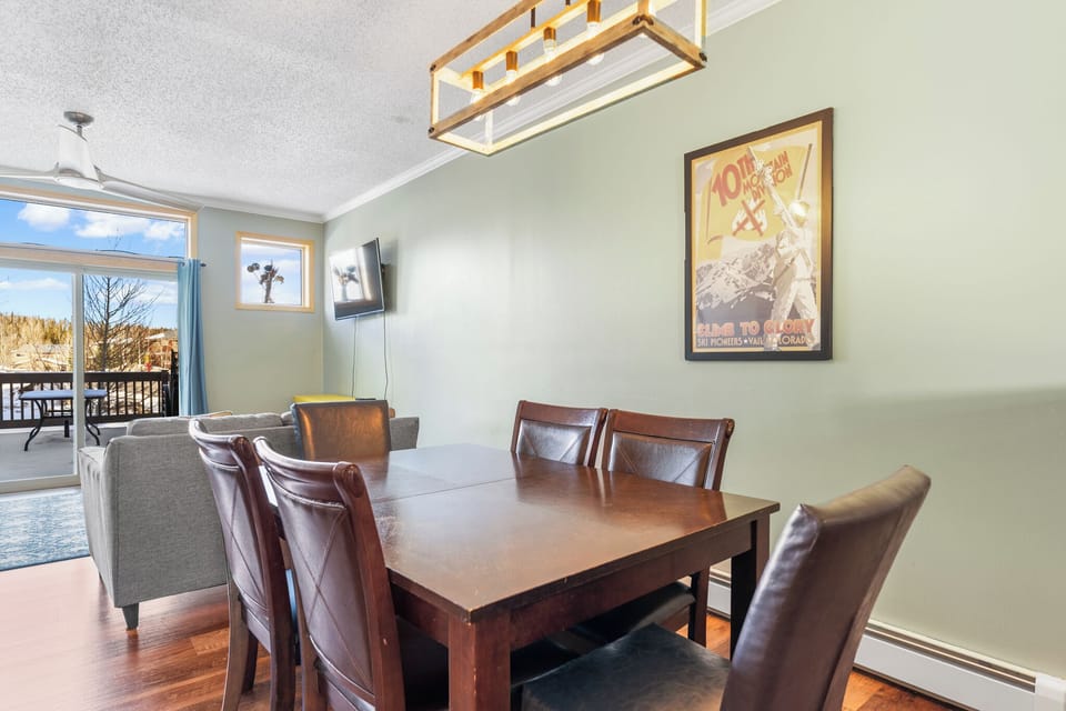 Dining area seating up to 8.