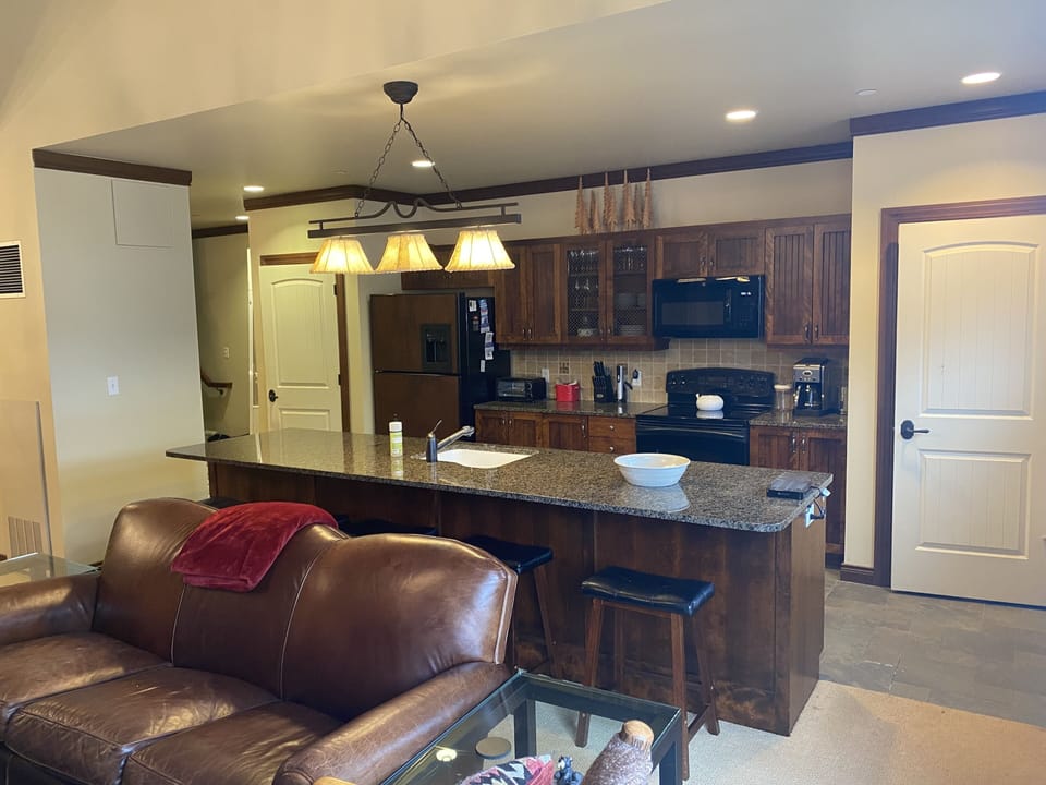 Living room and kitchen areas