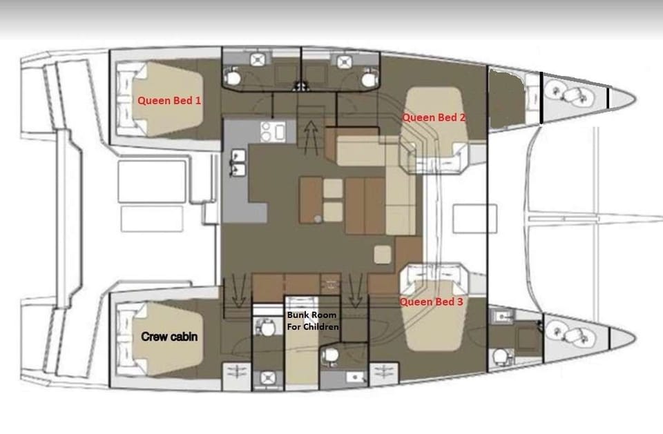 Bunk room (discounted!). Used for kids, or if 8 adults, crew will bunk.
