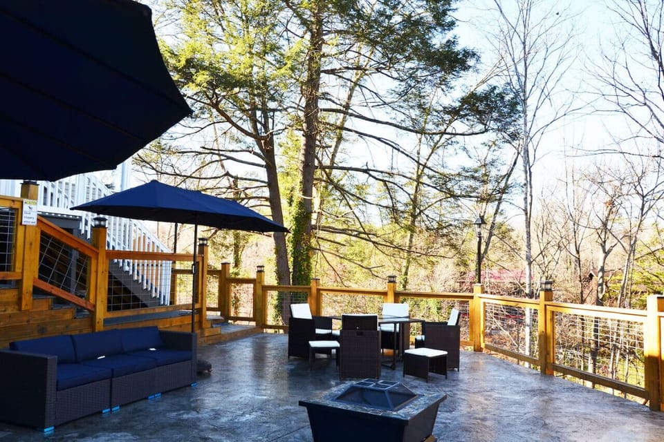 Unwind in our serene outdoor oasis,  #hottublife.