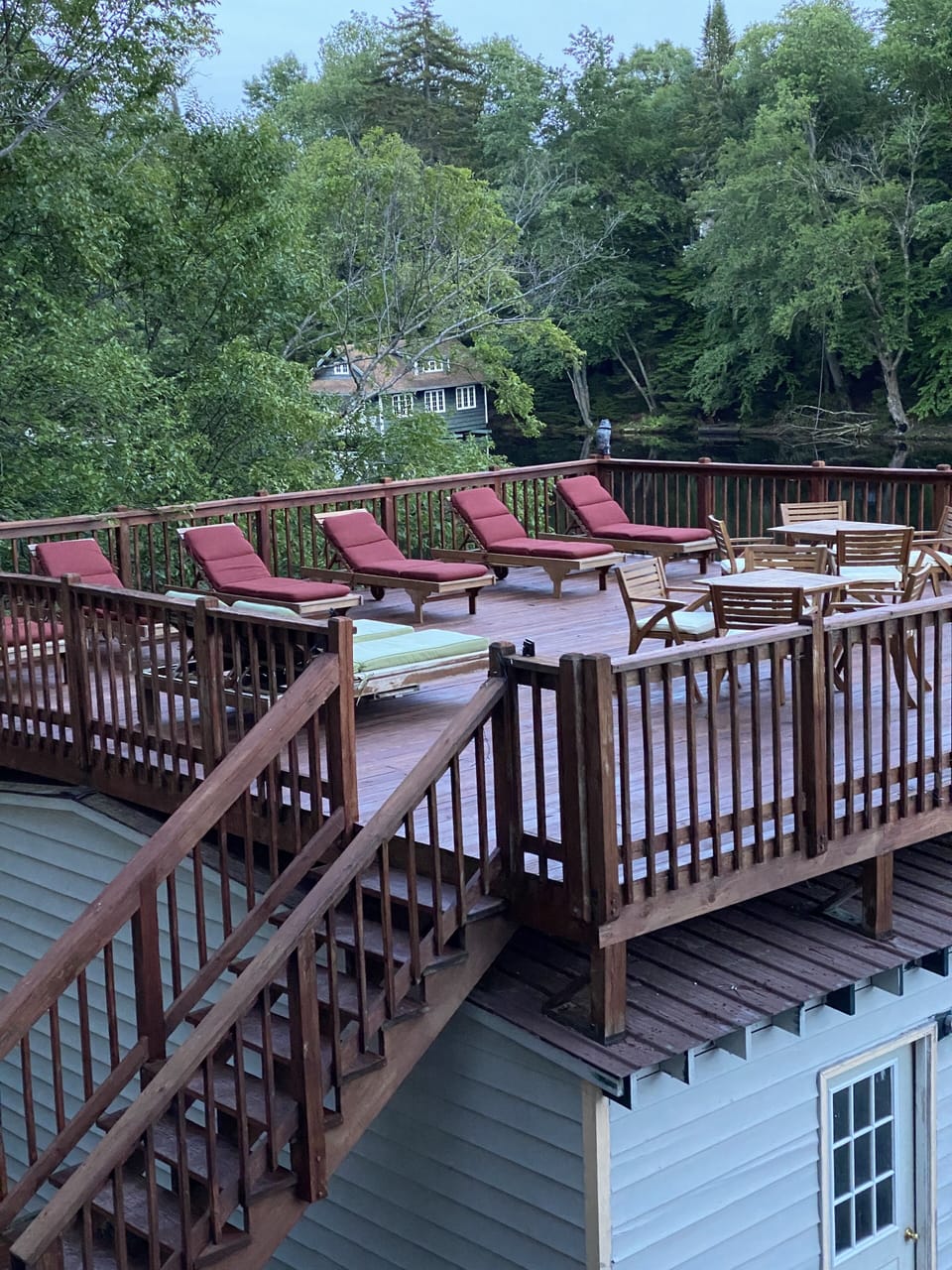 shared lounging deck above the boathouse. has spectacular views!