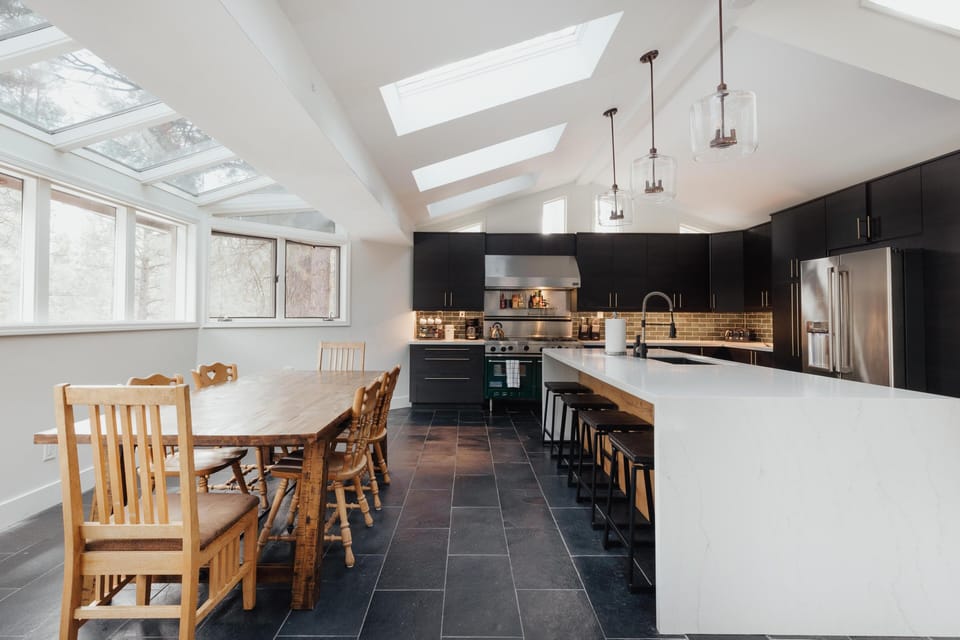 Large Kitchen Island with Bar Stools