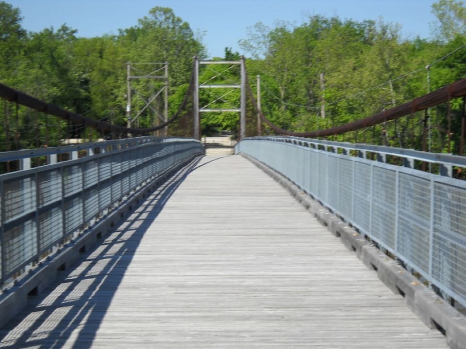 Joe Dice Swinging Bridge, connects with walking and riding trails