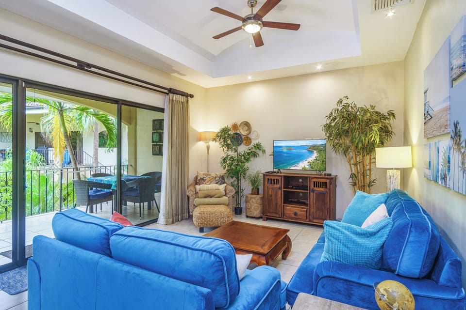 We love relaxing in this comfortable room after a day at the beach or pool.
