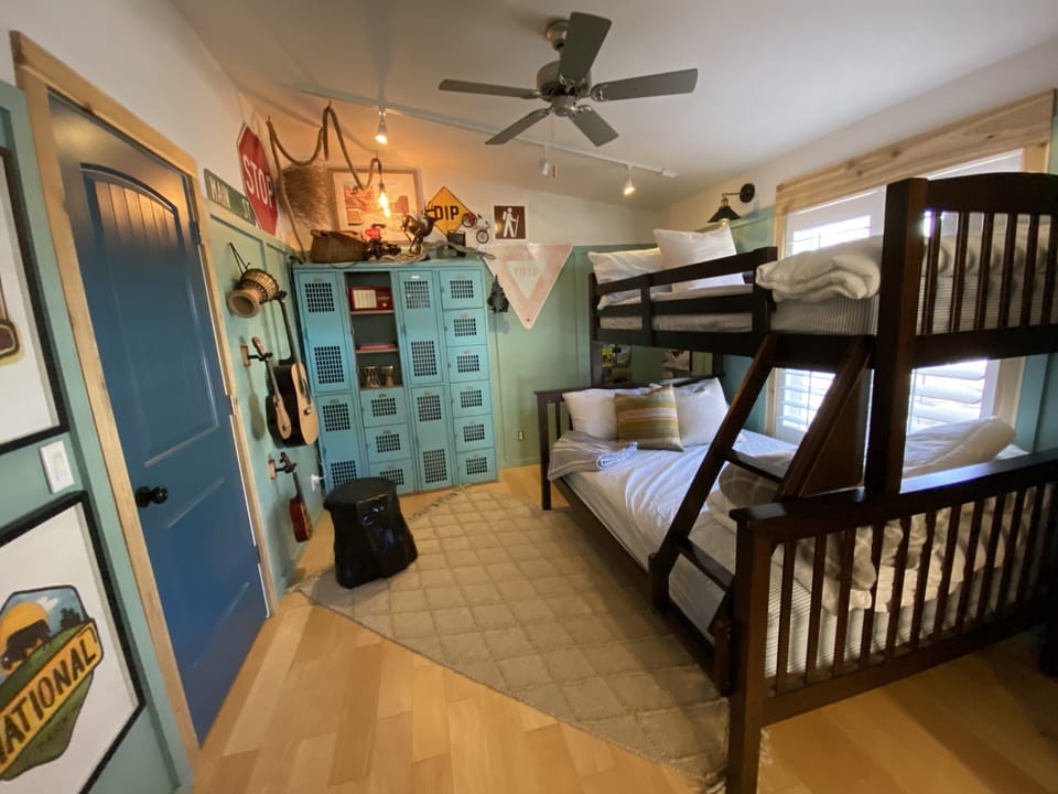 Bunk room with a full over twin. 
