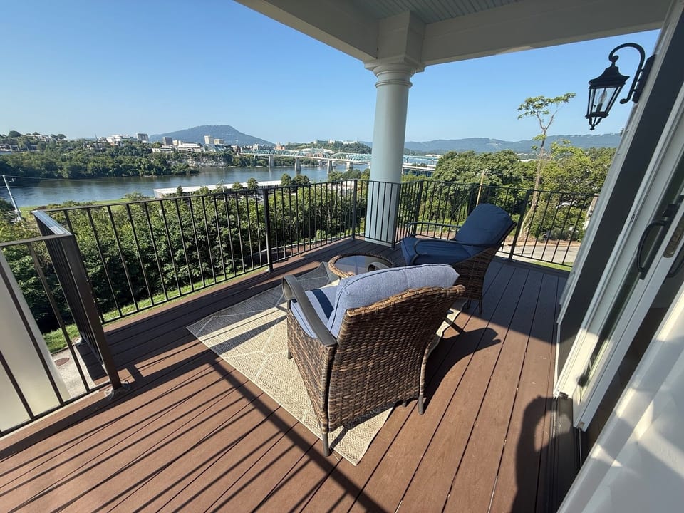 View of Chattanooga, Tennessee River and Lookout Mountain from your decks.