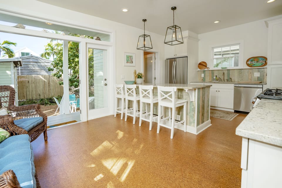 Seating to enjoy morning coffee, spacious island with seating