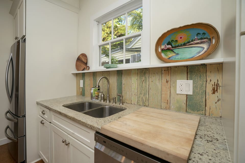 Salvaged dade county pine backsplash