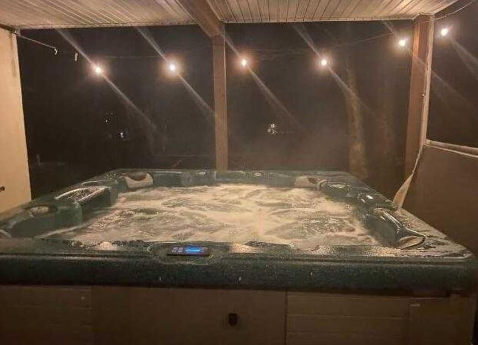 Hot tub at night!