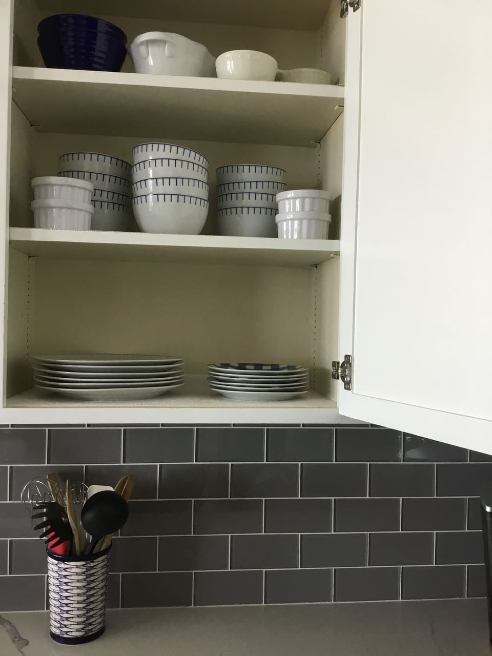 Fully stocked kitchen. 