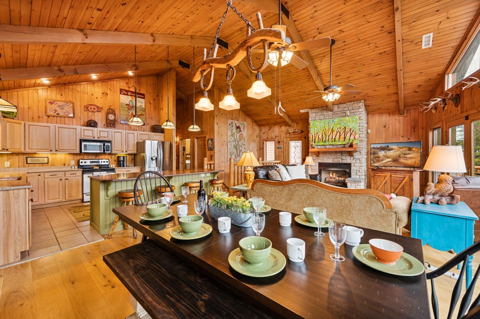 The dining table also makes a great place for your favorite board game or cards. 
