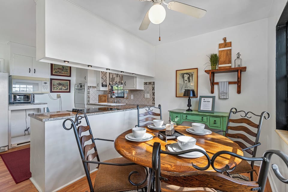 Relax in the open-concept living and kitchen area.