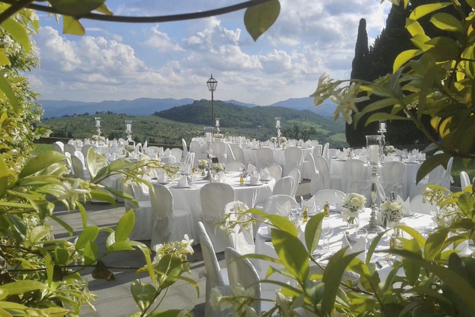 Outdoor banquet area