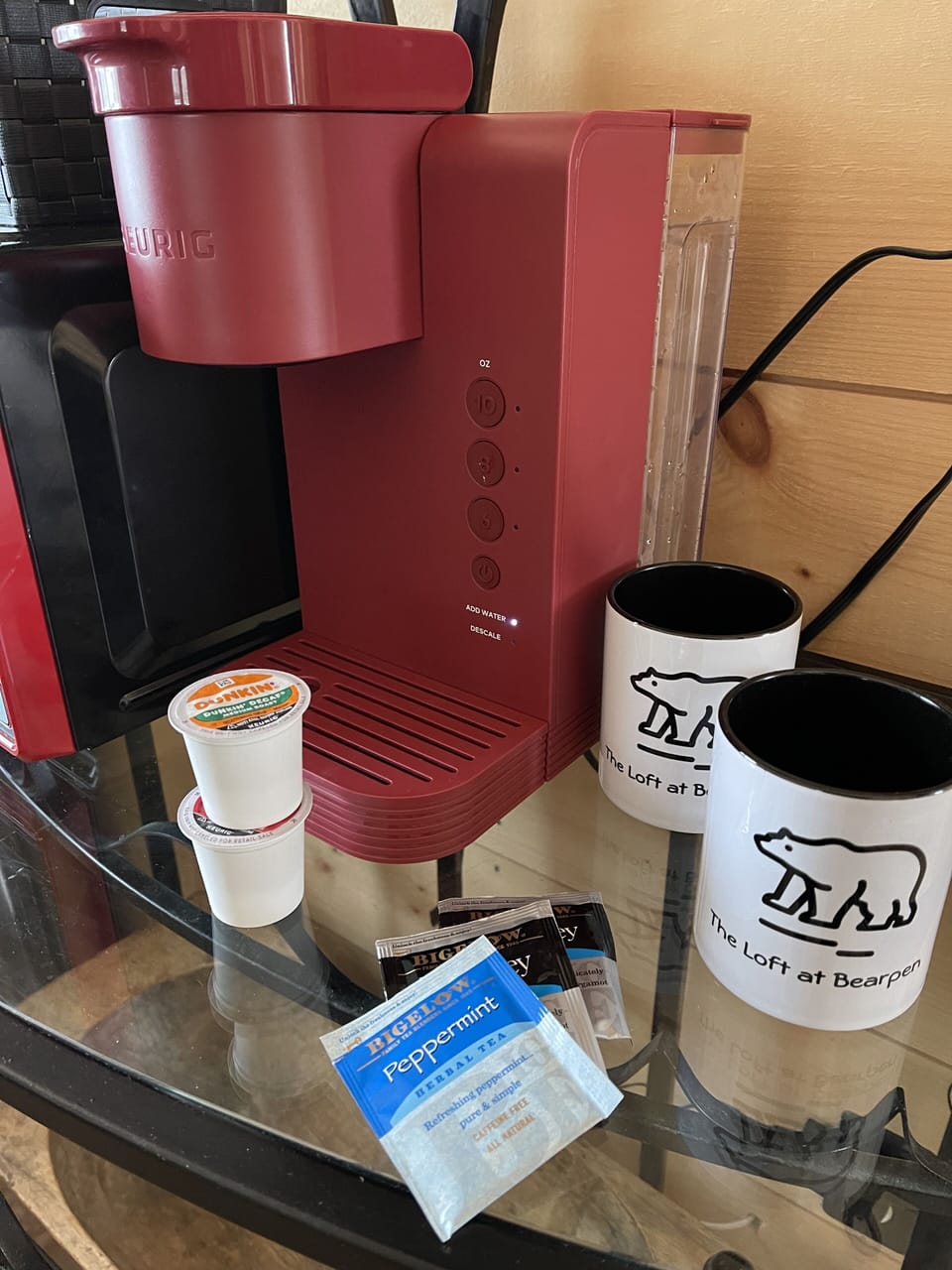 Complimentary coffee, tea and non-dairy creamer