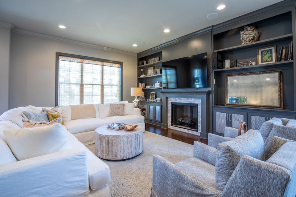 Spacious Den w/ Large Smart TV