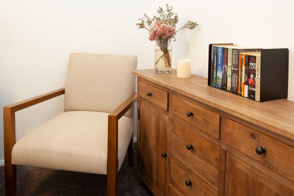 Third bedroom chair and storage