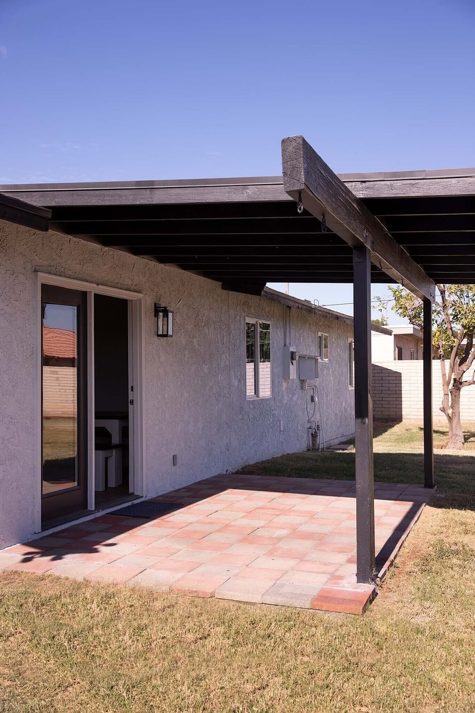 patio in backyard