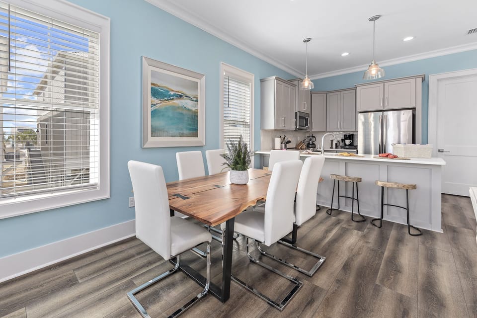Families can play board games, cards or just sip wine at the dining room table