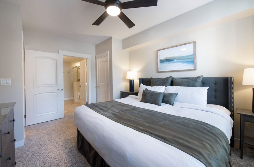 Bed, Furniture, Ceiling Fan, Flooring, Floor