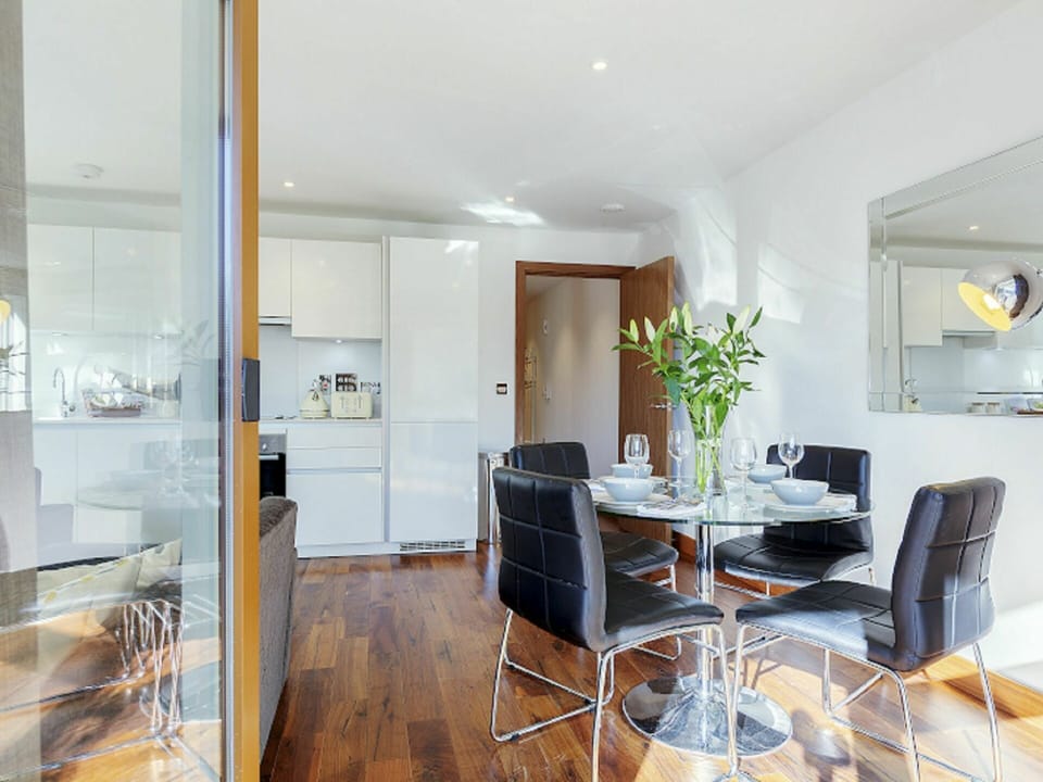 Furniture, Table, Cabinetry, Chair, Wood, Building, Hall, Living Room, Flooring, Kitchen