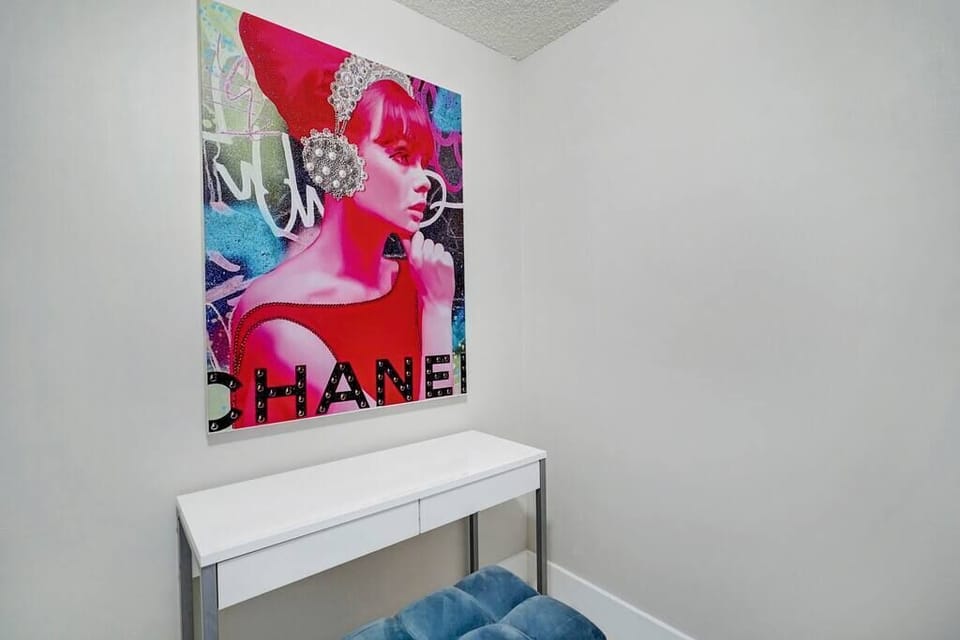 Private desk sitting area off master bathroom
