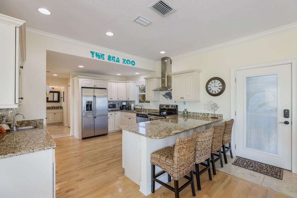 Open kitchen with storage