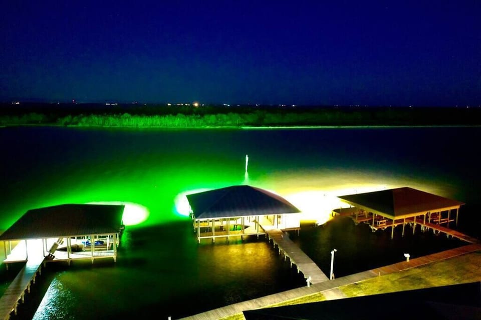 Nighttime lights at pier