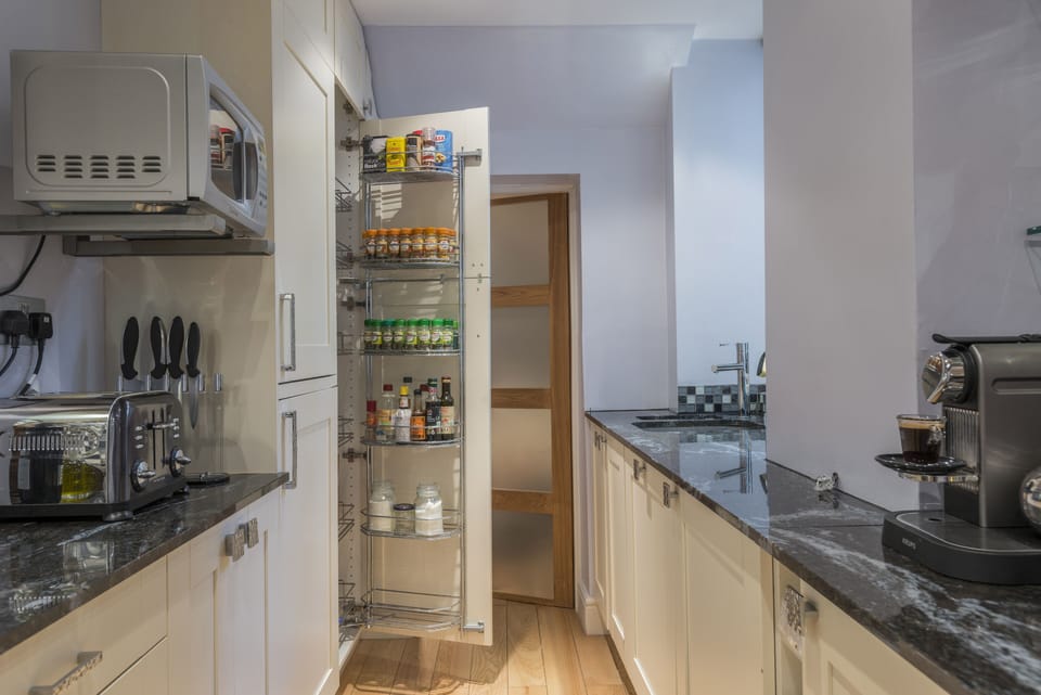 HERBS, SPICES, OILS and VINEGARS provided for your cooking convenience.