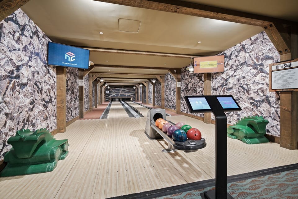 Pool and bowling alley are located at One Ski Hill Lodge.