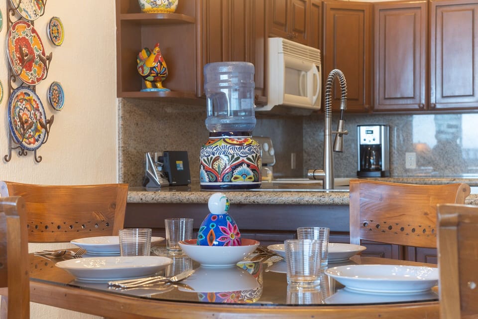 detail of dining table