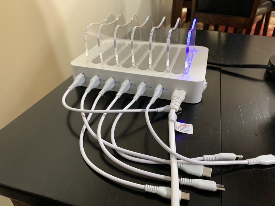 FAST Charging Docking Station so everyone can get charged quickly & back outside