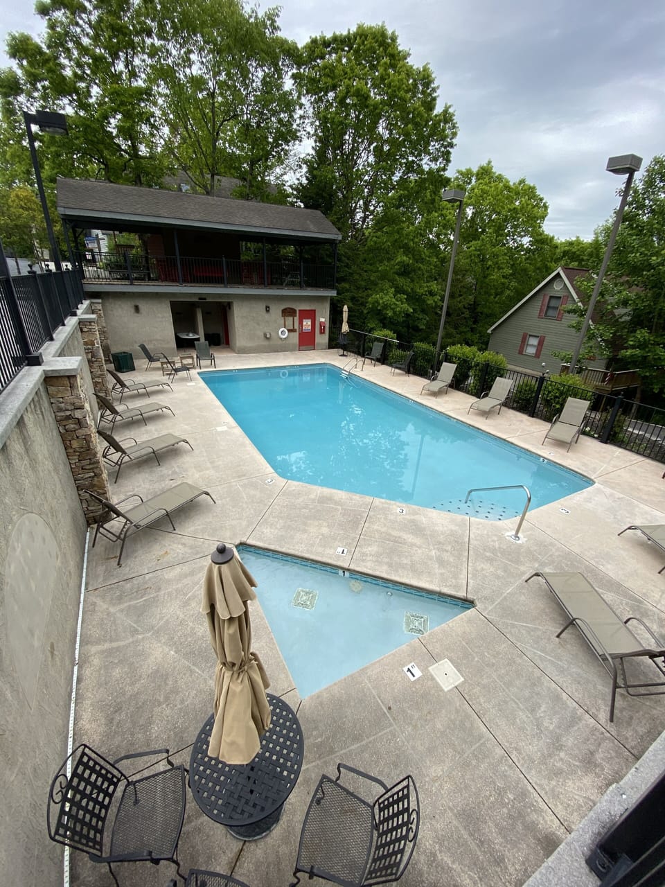 This pool is a short drive or brisk walk from our chalet.Bathrooms and baby pool